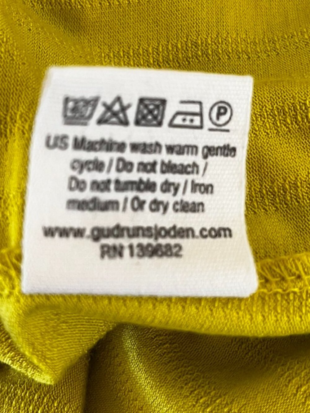 Gudrun Sjoden Woman's Yellow Ribbed Stretch Minimalist Maxi Skirt sz Lr - Picture 3 of 8